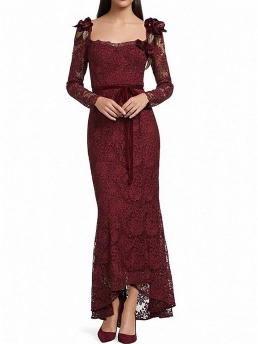 Muse by marchesa burgundy lace maxi dress sz 2